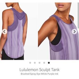 Lululemon Sculpt Tank
Brushed Spray Dye White Purple Ink sz M